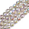 Transparent Electroplate Glass Beads Strands EGLA-N002-34C-B11-1