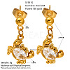 Ocean 304 Stainless Steel Pave Clear Cubic Zirconia Stud Dangle Earrings for Women WG7B930-03-1