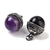 Natural Amethyst Sphere Pendants G-Q163-07AS-04-2