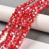 Opaque Solid Color Electroplate Glass Beads Strands GLAA-F029-P4mm-A02-4