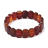 Dyed & Heated Natural Carnelian Beaded Stretch Bracelets for Unisex G-K303-01I-4