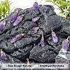 SUPERFINDINGS 30Pcs Raw Rough Natural Amethyst Pendants FIND-FH0004-86-4