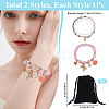 1Bag Plastic & Glass Beaded Stretch Bracelets BJEW-PA0001-10A-2