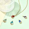 5Pcs 5 Colors Transparent Glass Pendants GLAA-FS0002-74-5