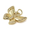 Brass Micro Pave Clear Cubic Zirconia Pendants KK-U005-01N-G-2