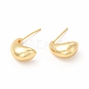 Rack Plating Brass Small Bean Stud Earrings for Women EJEW-H094-02G-1