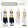 2Pairs 2 Colors Feather Chandelier Earrings EJEW-TA0001-81F-3