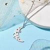 Hollow Moon & Star 304 Stainless Steel Pendant Necklaces NJEW-JN04815-02-2