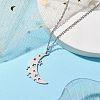 Non-Tarnish Hollow Moon & Star 304 Stainless Steel Pendant Necklaces NJEW-JN04815-02-2