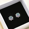 925 Sterling Silver Moissanite Rhinestone Stud Earrings EJEW-U042-05P-02-5
