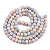 Ombre Effect Dyed Crackle Glass Round Beads Strands GLAA-T031-01B-3