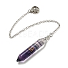 Bullet Natural Fluorite Pointed Dowsing Pendulums AJEW-B106-01AS-02-1