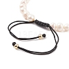 Natural Shell & Pearl Braided Bead Bracelet BJEW-JB08237-01-6