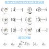 Unicraftale 84Pcs 6 Style 201 Stainless Steel Stud Earring Findings STAS-UN0057-42-3