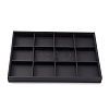Stackable Wood Display Trays Covered By Black Leatherette X-PCT106-3