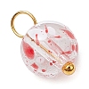 Baking Paint Glass Beads Charms PALLOY-JF03132-01-4