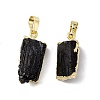 Natural Black Tourmaline Pendants G-G977-01G-2