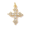 Rack Plating Brass Micro Pave Cubic Zirconia Pendants KK-Z047-08G-01-RS-1