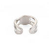 Enamel Oval Open Cuff Ring RJEW-S038-227-2