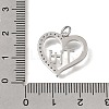 Brass Micro Pave Clear Cubic Zirconia Pendants CU-CBAEEA8-09A-P-3