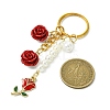 ABS Plastic Imitation Pearl & Alloy Enamel & Synthetic Coral Keychain KEYC-JKC01103-3