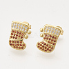 Brass Cubic Zirconia Pendants & Stud Earrings & Adjustable Rings Jewelry Sets SJEW-S043-08-4