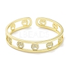 Brass Micro Pave Clear Cubic Zirconia Open Cuff Bangles BJEW-Z061-14G-2