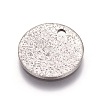 Non-Tarnish 304 Stainless Steel Textured Pendants X-STAS-I098-01-12mm-P-1