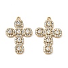 304 Stainless Steel Micro Pave Clear Cubic Zirconia Pendants CU-CBAF0F8-02A-G-1