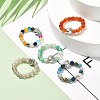 Natural Agate Beads Stretch Ring for Teen Girl Women RJEW-JR00399-2