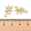 Brass Micro Pave Clear Cubic Zirconia Pendants KK-C054-06G-3