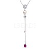 TINYSAND Rose 925 Sterling Silver Cubic Zirconia Cascading Pendant Necklaces TS-N338-S-1
