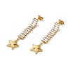 Ion Plating(IP) 304 Stainless Steel Star Dangle Stud Earrings with Glass for Women EJEW-P203-03G-1