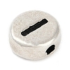 925 Sterling Silver Flat Round with Letter Beads STER-G044-01AS-I-2