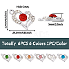 6Pcs 6 Colors Alloy Rhinestone Pendants FIND-TA0003-05-10