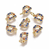 Brass Micro Pave Cubic Zirconia Charms ZIRC-L070-38D-G-1