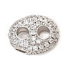 Brass Micro Pave Clear Cubic Zirconia Beads CU-CBAF1EE-01P-1