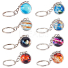 Olycraft 8Pcs 8 Colors Platinum Tone Alloy Keychain KEYC-OC0001-33-1