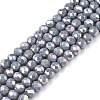 Electroplate Glass Beads Strands EGLA-A044-P4mm-B10-1