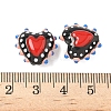 Baking Paint Glass Bumpy Beads Heart LAMP-V001-09F-4