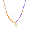 Rainbow Gradient Glass Seed Beaded Necklaces AF2375-11-1
