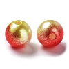Rainbow ABS Plastic Imitation Pearl Beads OACR-Q174-6mm-15-2