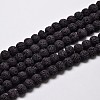 Natural Lava Rock Round Bead Strands G-I124-10mm-10-1