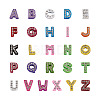 Mixed Color Zinc Alloy Grade A Rhinestone Letter Slide Charms ALRI-TA0001-12-2