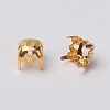 Square Brass Sew on Prong Settings KK-O084-05G-6x6mm-2