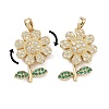 Brass Micro Pave Cubic Zirconia Rotatable Pendants KK-A287-11E-G-1