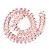 Electroplate Transparent Glass Beads Strands EGLA-N057-01A-06-2