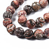 Natural Leopard Skin Jasper Round Beads Strands G-S182-12mm-6