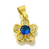 Flower Rack Plating Brass Micro Pave Cubic Zirconia Pendant KK-H485-01G-2