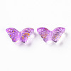 Transparent Spray Painted Glass Beads GLAA-S190-018K-01-2